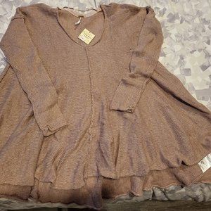 NWT Free People Mauve Wool Flare Sweater Small